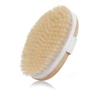 URAQT Body Brush, Natural Bristle Shower Brush, Dry Brushing Back Scrubber for Exfoliating, Massage, Improve Blood Circulation Cellulite