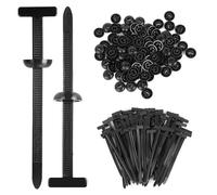 URAQT Cable Ties Black, 100PCS Heavy Duty Self Locking Nylon Universal Zip Ties Holder, Tie Wraps, Push Mount Cable Ties Holders, Bumper Retainer Clips, for Car Daily Repair and Fixing