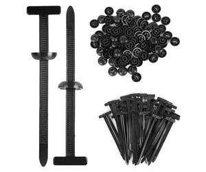 URAQT Cable Ties Black, 50PCS Heavy Duty Self Locking Nylon Universal Zip Ties Holder, Tie Wraps, Push Mount Cable Ties Holders, Bumper Retainer Clips, for Car Daily Repair and Fixing