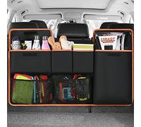 URAQT Car Boot Organiser Waterproof Kick Mats Seat Back Protectors, Travel Durable Foldable Multi-Pocket Children's Cargo Net Storage for Car Backseat Cover (100x45cm)