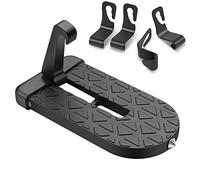 URAQT Car Doorstep Foot Pegs Folding Ladder, Universal U Shaped Hook Pedal, Multifunctional with Safety Hammer Car Doorstep Vehicle Folding Ladder for SUV, RV, Off-Road Vehicle (With 4 Car Hooks)