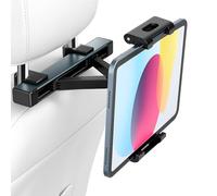 URAQT Car Headrest Mount Holder, Car Back Seat iPad Holder with Foldable Extension Arm, 360° Rotating Car Tablet Holders for Kids, for iPad Pro Air S-Witch Mini Tab Phones 4.7-13 Inch in the Backseat