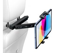 URAQT Car Headrest Mount Holder, Stabilising Triangle Structure, Double Linkage Foldable Arm, 360° Rotating Car Tablet Holders for Kids, for iPad, Pro, Air, Switch, Phone 4.7-13" Screen Devices