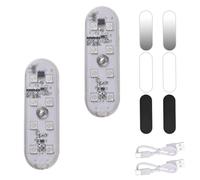 URAQT Car LED Interior Lights, 2 Pcs White Ambient Lighting Car Interior, Wireless Touch LED Cars Light Adjustable, USB Rechargeable Atmosphere Light Cars Interior Accessories