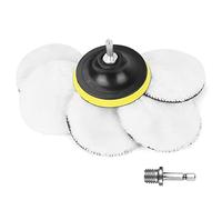 URAQT Car Polishing Pads for Drill, 8 Pack Professional Wool Polishing Pads, Car Buffer Polisher Kit with M10 Drill Adapter and Hex Shank Bit Adapter, For Car Furniture Polishing Waxing (100mm)