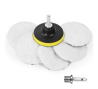 URAQT Car Polishing Pads for Drill, 8 Pack Professional Wool Polishing Pads, Car Buffer Polisher Kit with M10 Drill Adapter and Hex Shank Bit Adapter, For Car Furniture Polishing Waxing (80mm)
