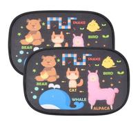 URAQT Car Sun Shade for Baby 2PCS,Car Window Shades for Kids Static Cling Side Window Protect from UV Rays,Sun Visor with Cute Animal Motifs,47 * 30CM