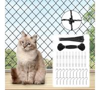 URAQT Cat Balcony Net, 4 x 3m Steel Wire Reinforced Reinforced with 20m Mounting Rope and Accessories Anti Chew Balcony Mesh, Anti Fall Fence, Safety Net, Balcony Nets, for Catio and Window Guard