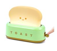 URAQT Decorative Table Lamp, Cute Night Light Green Toast Lamp, Dimmable Toast LED Night Lamp with Timer, Portable Bedroom Bedside Sleep Lamps Creative Bread Night Light for Baby Teens Girls Boys