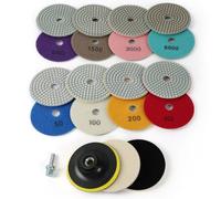 URAQT Diamond Polishing Pads Kit 11 Pack, 4 inch Wet Dry Stone Granite for Granite, Marble, Concrete, Glass, Grinding Discs Set, with 50-6000 Grit Polishing Pad, for Polisher Wheel Disc, Angle Grinder
