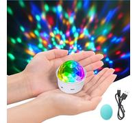 URAQT Disco Lights for Parties, Sound Activated Mini Disco Ball Light, DJ Strobe Ball with Mirror and Glitter Effect, Stage Lights for Party Kids Birthday Club Family Gathering Christmas, 2pcs, White