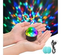 URAQT Disco Lights for Parties, Sound Activated Mini Disco Ball Light, DJ Strobe Ball with Mirror and Glitter Effect, Stage Effect Lights for Party Kids Birthday Club Family Gathering Christmas(1pcs)