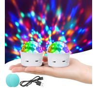 URAQT Disco Lights for Parties, Sound Activated Mini Disco Ball Light, DJ Strobe Ball with Mirror and Glitter Effect, Stage Lights for Party Kids Birthday Club Family Gathering Christmas, 1pc, White