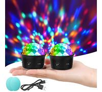 URAQT Disco Lights for Parties, Sound Activated Mini Disco Ball Light, DJ Strobe Ball with Mirror and Glitter Effect, Stage Effect Lights for Party Kids Birthday Club Family Gathering Christmas(2pcs)