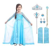 URAQT Dress Princess Costume, Princess Dress Up for Girls, Deluxe Fancy Costume with Accessories, Perfect for Christmas Birthday Party Carnival Cosplay