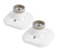 URAQT E27 Screw Light Bulb Socket Holder 2Pcs, E27 Lamp Holder Base Square Socket Converter without Cable, for Edison Screws Wall Sockets, DIY Energy Saving Lamps, Ceiling Light Fitting, AC220-250V