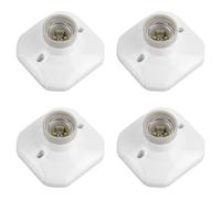 URAQT E27 Screw Light Bulb Socket Holder 4Pcs, E27 Lamp Holder Base Square Socket Converter without Cable, for Edison Screws Wall Sockets, DIY Energy Saving Lamps, Ceiling Light Fitting, AC220-250V