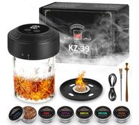 URAQT Electric Cocktail Smoker Kit, with 6 Flavored Wood Chips, Rechargeable Whiskey Smoking Kit, RGB Light Old Fashioned Whiskey Smoker, Drink Smoke Infuser, Mens Gifts for Father, Husband, Boyfriend