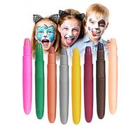 URAQT Face Paint Crayons Kit, 8 Colors Safe Non-Toxic Face Body Crayons Body Painting Kit for Easter Cosplay Party Carnival,B