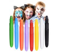 URAQT Face Paint Crayons Kit, 8 Colors Safe Non-Toxic Face Body Crayons Body Painting Kit for Easter Cosplay Party Carnival,A