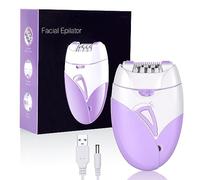 URAQT Facial Epilator, Cordless Electric Lady Face Shaver Mini Epilator with LED Light, Smooth Bikini Trimmer for Face Body Arm Leg Underarm, Rechargeable Gentle Hair Removal Device for Women