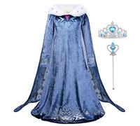 URAQT Girls Fancy Costume Dress, Deluxe Dress Set, Princess Costume Dress Up for Girls, Shining Cloak Fancy Dress for Carnival Birthday Party Halloween Cosplay World Book Day Christmas