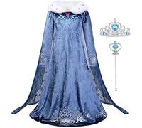 URAQT Girls Fancy Costume Dress, Deluxe Dress Set, Princess Costume Dress Up for Girls, Shining Cloak Fancy Dress for Carnival Birthday Party Halloween Cosplay World Book Day Christmas