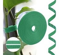 URAQT Green Garden Plant Ties - Self-Adhesive Tape Hook & Loop Garden Strips - Adjustable Tree Ties - 20m