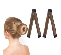 URAQT Hair Bun Shaper, 2Pcs Easy Donut Bun Maker for Hair, French Twist Fold Wrap Snap Band for Making DIY Hair Styles, Ballet Hair Deft Bun Hair Styling Accessories for Girls Women