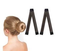 URAQT Hair Bun Shaper, 2Pcs Easy Donut Bun Maker for Hair, French Twist Fold Wrap Snap Band for Making DIY Hair Styles, Ballet Hair Deft Bun Hair Styling Accessories for Girls Women