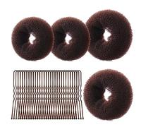 URAQT Hair Donut Bun Maker Set, 4 Pcs Ring Style Donut Bun Shaper with 30 Hair Pins, Blonde Chignon Doughnut Bun Hair Accessories for Girls Kids Women DIY Chignon Hair Styles