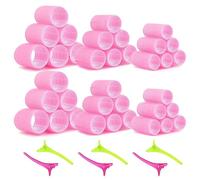 URAQT Hair Rollers, 36pcs Hair Curlers Styling Kit with 6pcs Hair Pins, Large Medium Small Self Grip Rollers for Long & Short Hair, No Heat Damage DIY Hair Styling Tools (48mm, 36mm, 25mm)