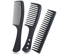 URAQT Hairdressing Combs Set, 3 Pack Wide Tooth Combs, Heat Resistant Anti-static Carbon Hair Brush Hair Comb for Long, Wet or Curly Hair Detangling
