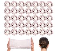 URAQT Invisible Hair Nets, 35Pcs Elastic Edge Mesh Stretch Hair Bun Nets for Women Bun, Invisible Elastic Mesh for Food Service, Ballet Bun, Sleeping, Wig, Bun Making (Brown)