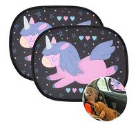 URAQT Kids Baby Car Sun Shade, 2 Pack Window Shades Shield Visor, UV Sun Protection, 44x36CM Fits Most Vehicles