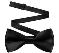 URAQT Kids Bow Tie, Pre-Tied Satin Formal Bowties for Boys, Adjustable Comfort Fit for School Wedding Party Graduation, Black