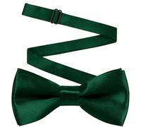 URAQT Kids Bow Tie, Pre-Tied Satin Formal Bowties for Boys, Adjustable Comfort Fit for School Wedding Party Graduation, Dark Green