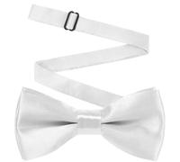 URAQT Kids Pre-Tied Satin Bow Tie,Adjustable Formal Accessory,White