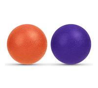 URAQT Lacrosse Massage Ball Set, 2 Pack Body and Foot Massage Roller, Muscle Massager Hard Lacrosse Ball for Plantar Fasciitis, Trigger Point Therapy, Deep Tissue(Dark Orange+Dark Purple)