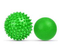 URAQT Lacrosse ＆ Spiky Massage Ball Set, 2 Pack Body and Foot Massage Roller, Muscle Massager Hard Lacrosse Ball for Plantar Fasciitis, Trigger Point Therapy, Deep Tissue, Myofascial Release