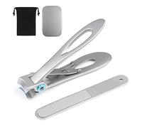 URAQT Large Nail Clippers for Thick Nails, Strong Toenail Clipper with Nail File Set, Heavy Duty Stainless Steel Nail Cutter with Metal Case for Men and Women