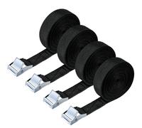 URAQT Lashing Strap Mounting Strap, Pack of 4, 150 kg, 5 Metres, Ratchet Lashing Strap, Width 20 mm, Lashing Strap, Adjustable Mounting Straps with Clamping Lock for Transport, Cargo, Luggage, Camping