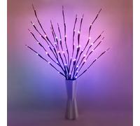 URAQT LED Branch Light, 3 Pack 73cm Twig Tree Flexible Decoration for Indoor Home Shop Windows Vase Table Living Room, Colorful