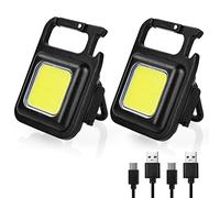 URAQT LED Keychain Flashlight, 1000 Lumens COB Rechargeable Keychain Mini Handheld Torch, 4 Light Modes Portable Pocket Light with Folding Bracket Bottle Opener Magnet Base for Outdoor Daily Use