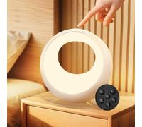 URAQT LED Night Light, Touch Remote Control Bedside Lamps with 7 RGB Colors Changing 9 Modes, Dimmable Night Light for Kids, USB Rechargeable Table Lamp for Bedroom Living Room Baby Room Camping