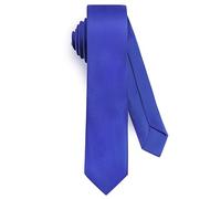 URAQT Men Ties, Classic Men's Solid Satin Neck Tie, Premium Pure Color Necktie with Multiple Colors, Formal Neckties for Men Business Wedding Party Work Tie, Blue-5cm