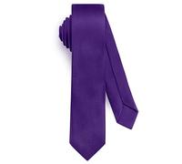 URAQT Men Ties, Classic Men's Solid Satin Neck Tie, Premium Pure Color Necktie with Multiple Colors, Formal Neckties for Men Business Wedding Party Work Tie, Dark purple-5cm