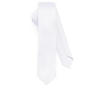 URAQT Men Ties, Classic Men's Solid Satin Neck Tie, Premium Pure Color Necktie with Multiple Colors, Formal Neckties for Men Business Wedding Party Work Tie, White-5cm