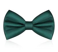 URAQT Men's Bow Tie, Classic Solid Color Pre-Tied Bow Tie for Men, Satin Tux Bowtie, Adjustable Formal Neck Bowtie for Parties, Wedding (Green)