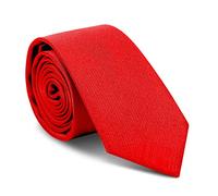 URAQT Men's Color Necktie, Premium Pure Solid Skinny Tie for Man Business Wedding Work, 6cm (Red)